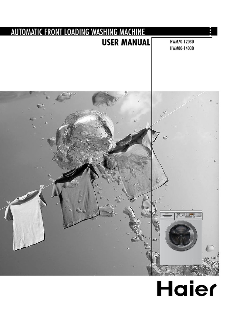 Automatic Front Loading Washing Machine: User Manual | PDF | Washing ...