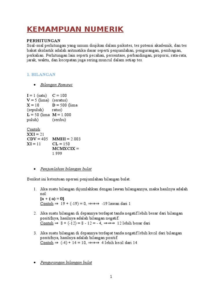 Tpa Kemampuan Numerik