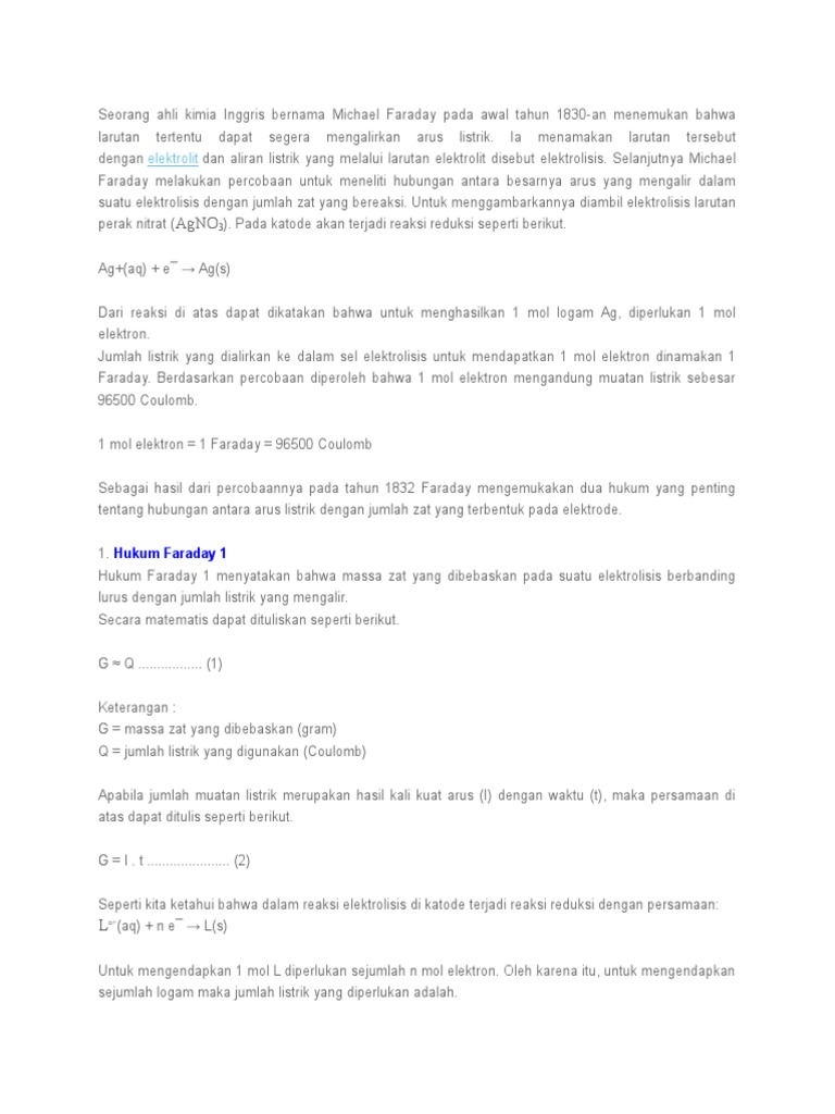 Hukum Faraday 1 Dan 2