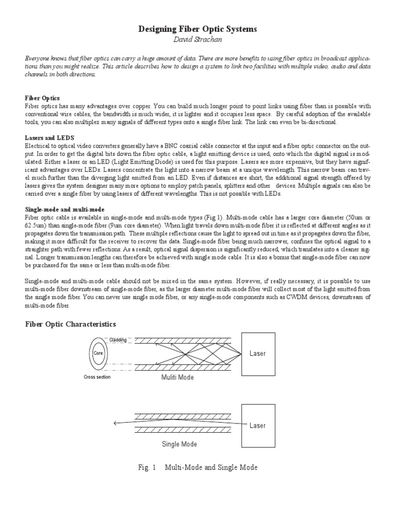Designing Fiber Optic Systems for Broadcast | PDF