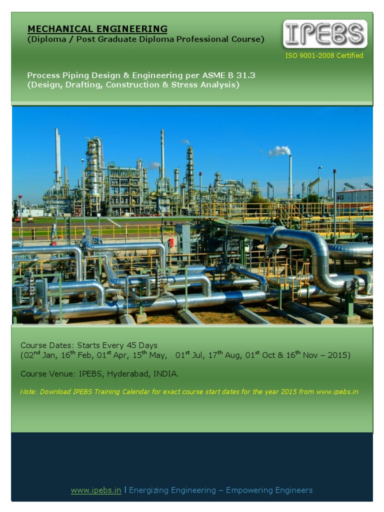 Process Piping Design & Engineering Per ASME B 31.3 | PDF | Pipe (Fluid ...