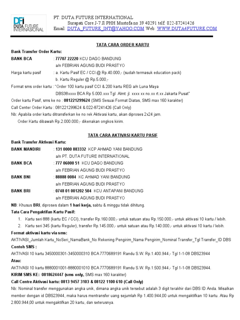 Formulir Surat Permohonan