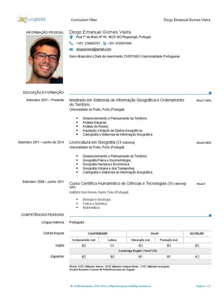 CV Diogovieira 2015 | PDF | Geografia | Porto