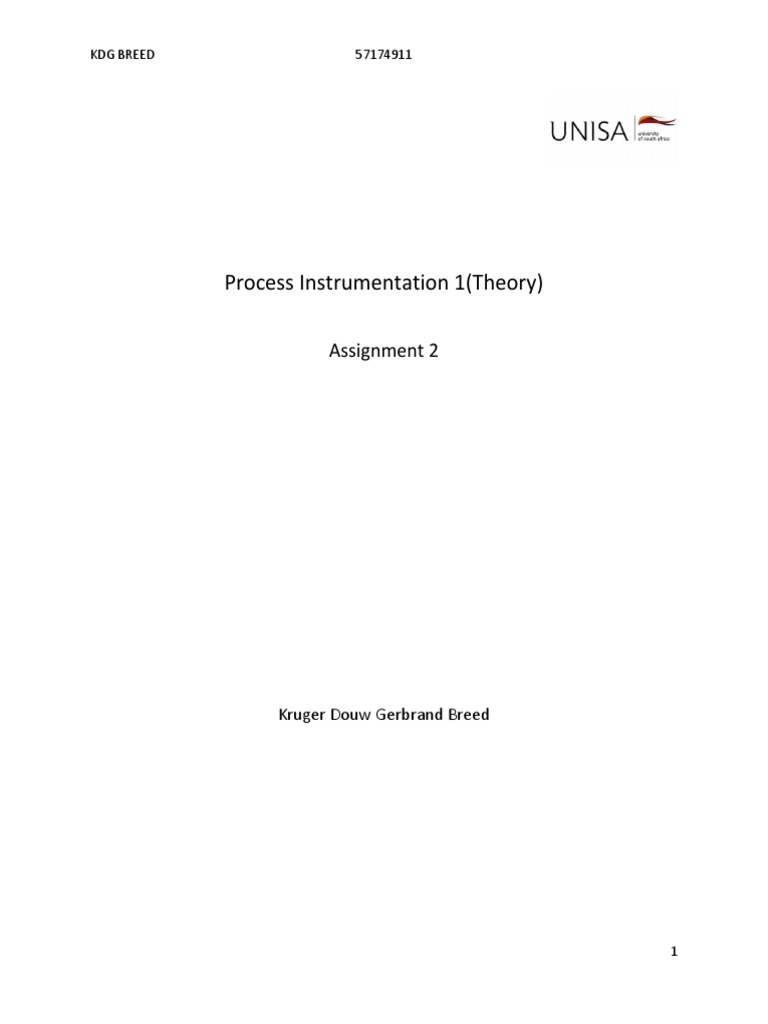 Instrumentation Process 1 (Theory) Assignment 2 Analysis of Accuracy