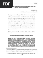A Apropriação Do Referencial de Paulo Freire Nos Estudos Cts