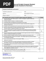 Desktop and Portable Computer Standard Security Checklist For End-Users