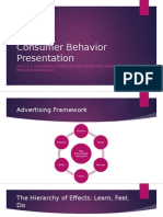 Consumer Behavior Presentation: Article 1: Conceptual Models of How Advertising Works To Persuade Individuals