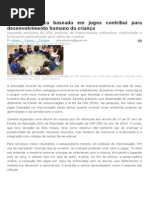 Aula de Música Baseada Em Jogos Contribui Para Desenvolvimento Humano Da Criança