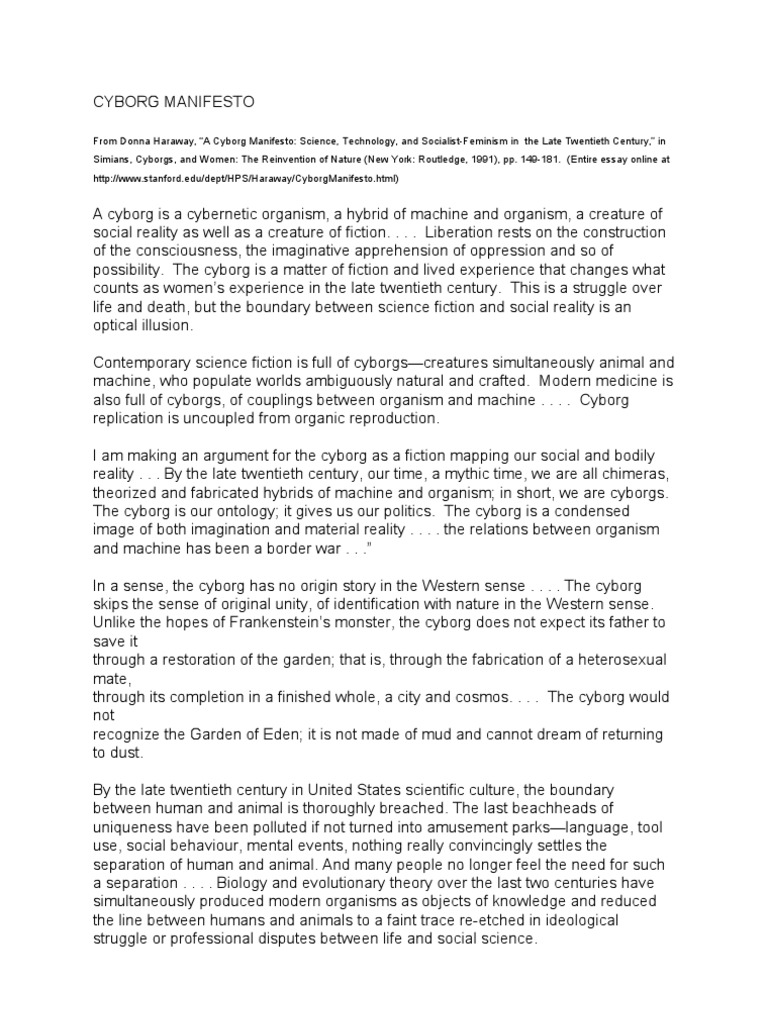 Manifesto Excerpt PDF Emergence