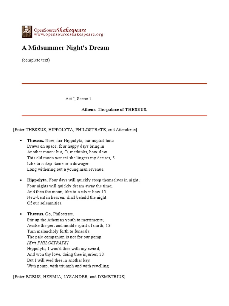 A Midsummer Night's Dream | PDF | A Midsummer Night's Dream | Leisure
