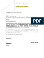 Carta de Aceptacion Empresarial