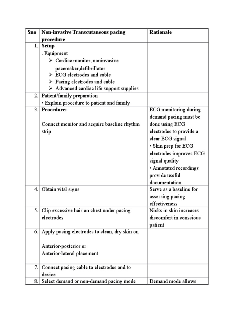 Protocol On Transcutaneous Pacing | PDF | Artificial Cardiac 