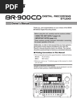 BR-900CD owner manual