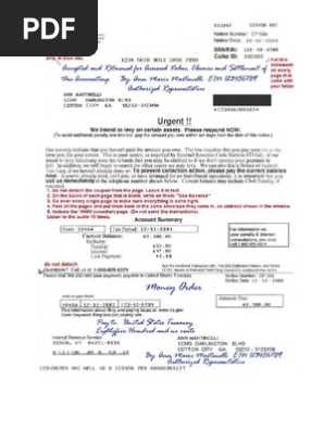 Money Order Keating Style Example