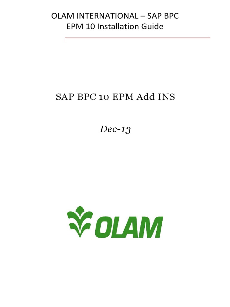 OLAM EPM 10 Installation Guide | PDF | Internet Explorer | Windows Xp
