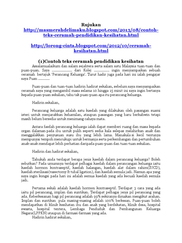 Ruang Kelas Kita Contoh Contoh Ceramah