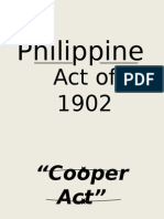 Philippine Act of 1902 established first organic law