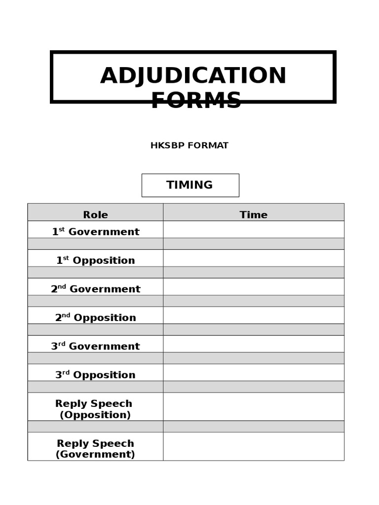 Debate Adjudication Scoring Sheet | PDF | Idiom | Linguistics