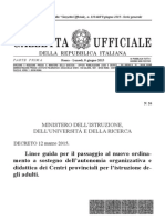 CPIA: Linee Guida Per Il Passaggio Al Nuovo Ordinamento