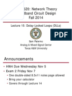 ECEN620 - Network Theory Broadband Circuit Design Fall 2014 Lec 15 - Delay Locked Loops (DLLS)