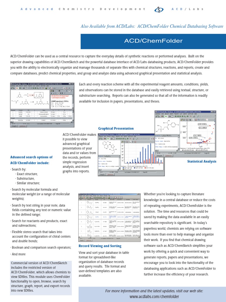 ACD/ChemFolder: Advanced Chemistry Database | PDF | Databases ...