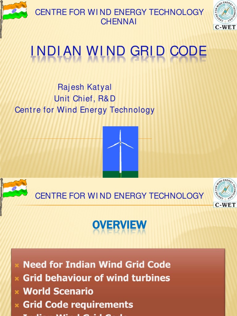 Development of Grid Code For Wind Power Generation in India Powerpoint ...