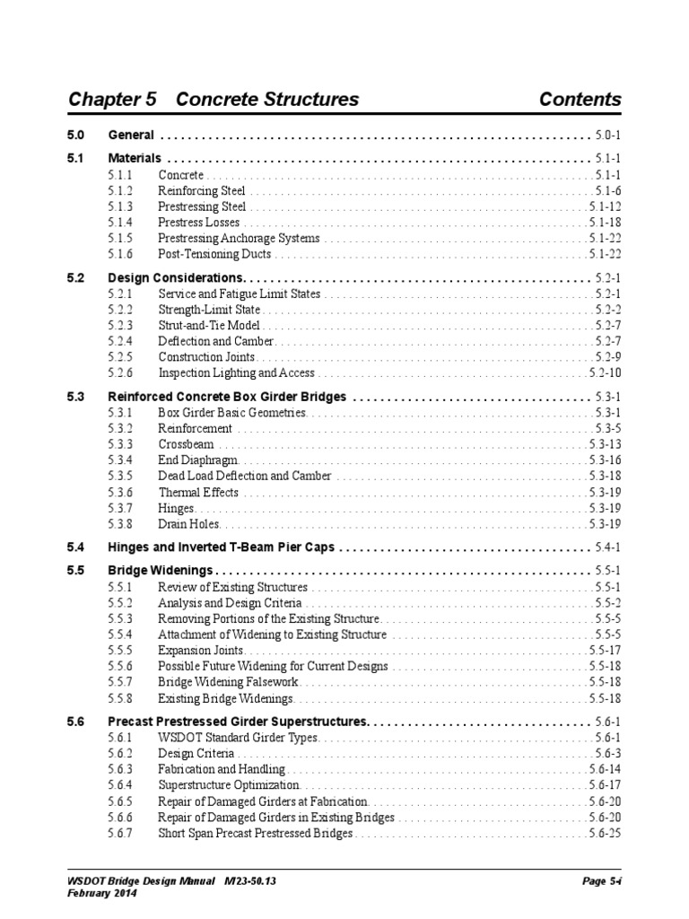 Wsdot 2014 Chapter5 | PDF | Concrete | Precast Concrete