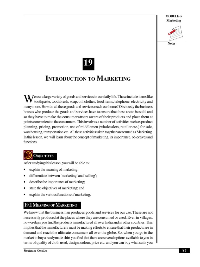 An Introduction To Marketing | PDF | Sales | Marketing