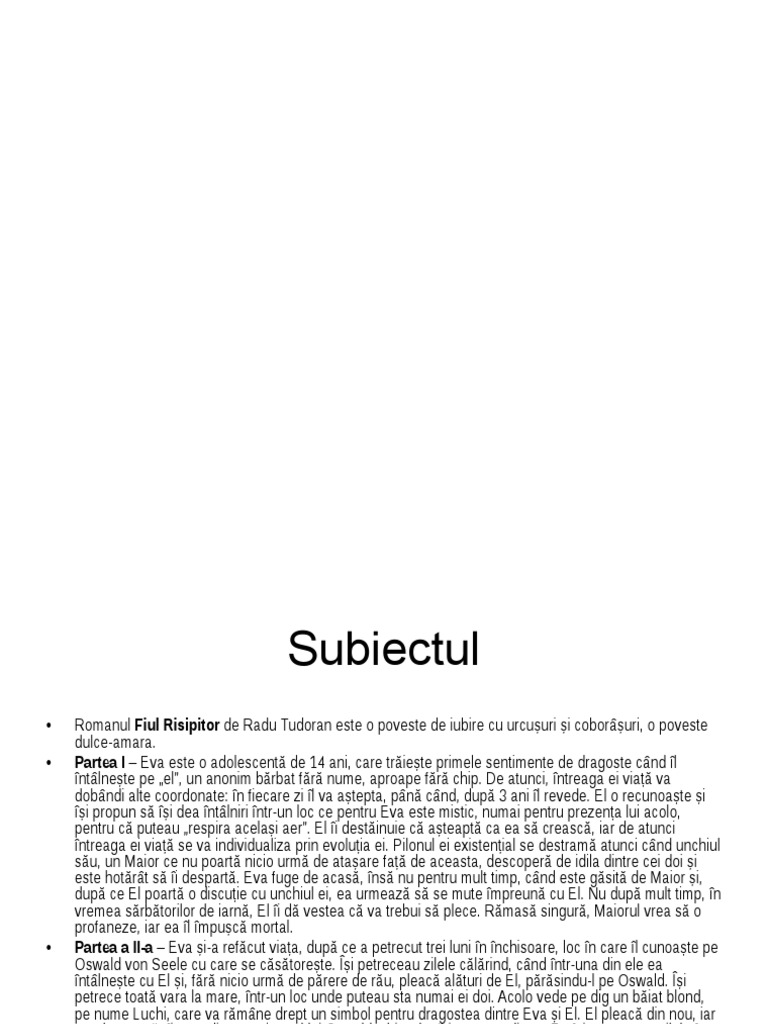 Fiul Risipitor | PDF