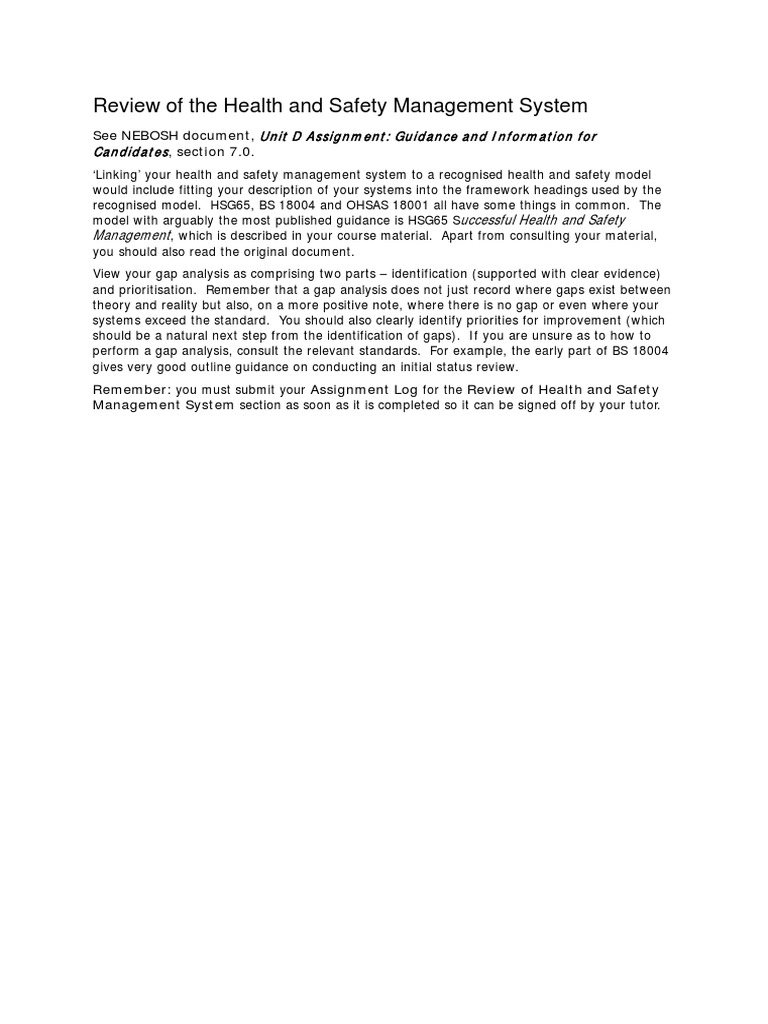 Health and Safety Management System Review | PDF | Career & Growth