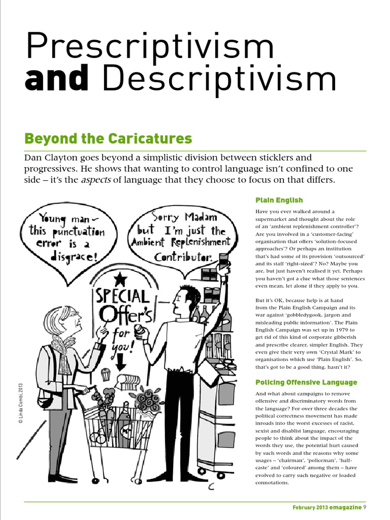 Prescriptivism and Descriptivism Linguistics Communication Free