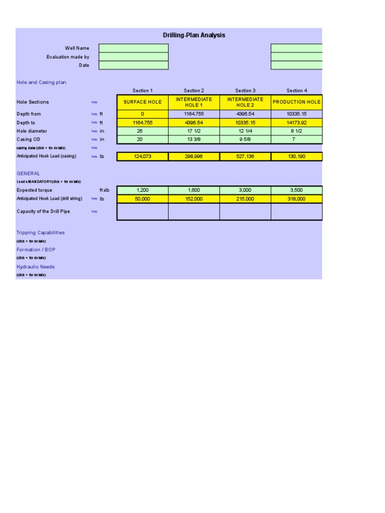 Rig Size Calculator Drilling Rig Casing (Borehole)