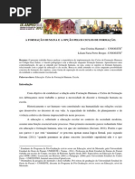 A Formação Humana e a Opção Pelos Ciclos de Formação.