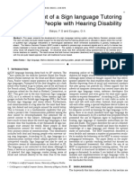 Development of a Sign language Tutoring System for People with Hearing Disability