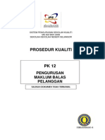 PK 12 Prosedur Kualiti Pengurusan Maklum Balas Pelanggan PDF