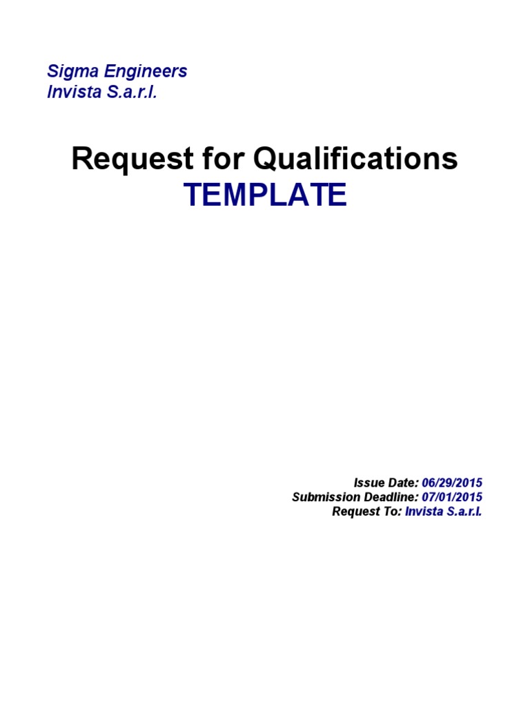 Sigma Engineers RFQ Template | PDF | Conflict Of Interest | Request For ...