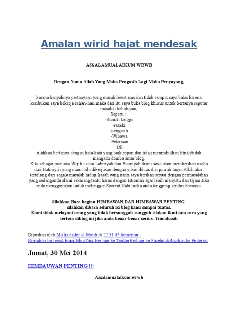 Dzikir Hajat Mendesak Ilmusosial Id