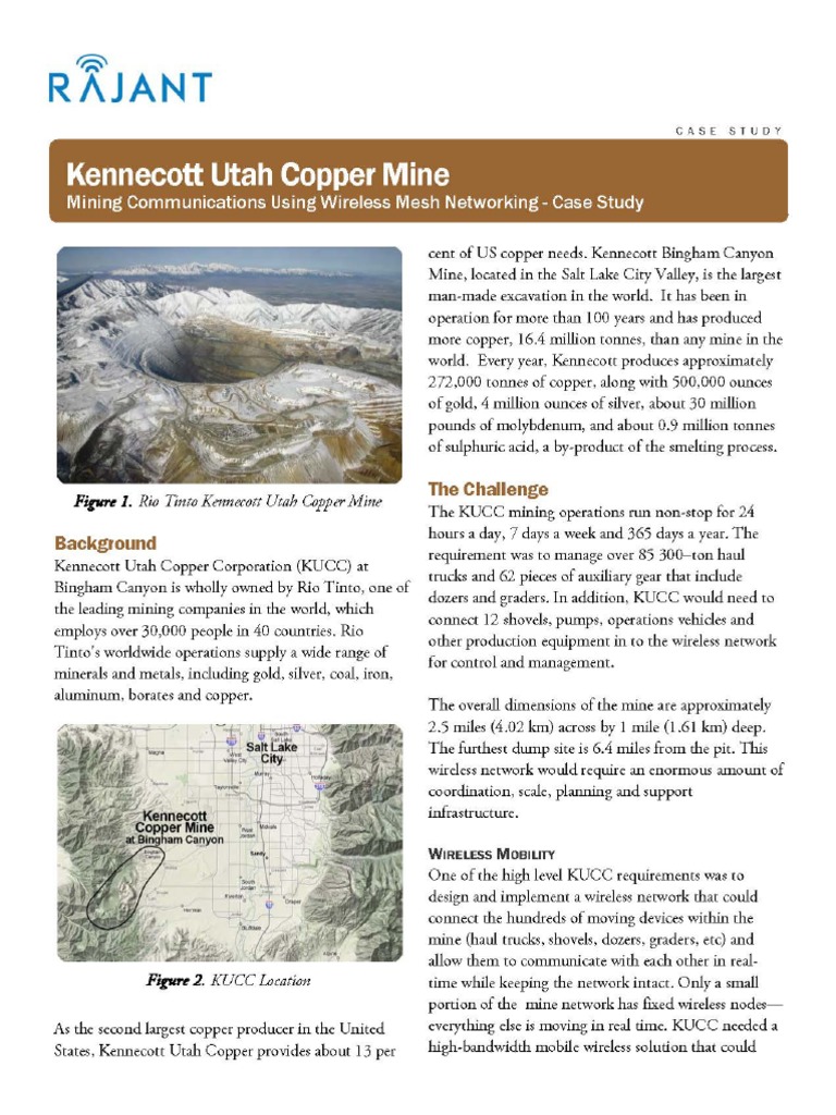 Kennecott Utah Copper Mine - Rajant CaseStudy | PDF
