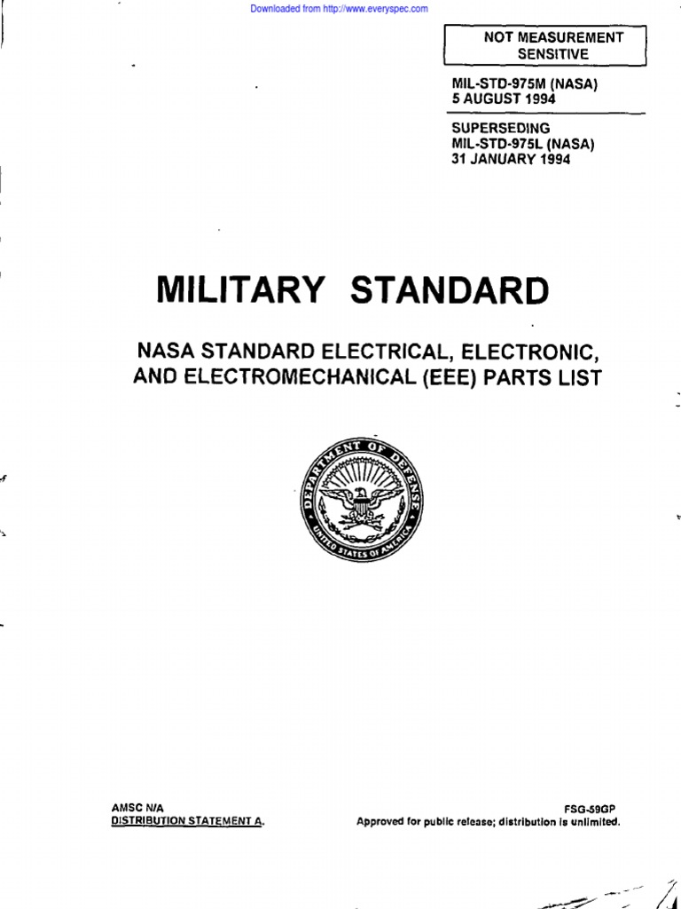 MIL-STD-975M EEE Parts Standard | PDF | Electrical Connector | Capacitor