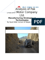 BCG Analysis of Pak Suzuki Motor Company LTD.: Manufacturing Strategies & Technologies