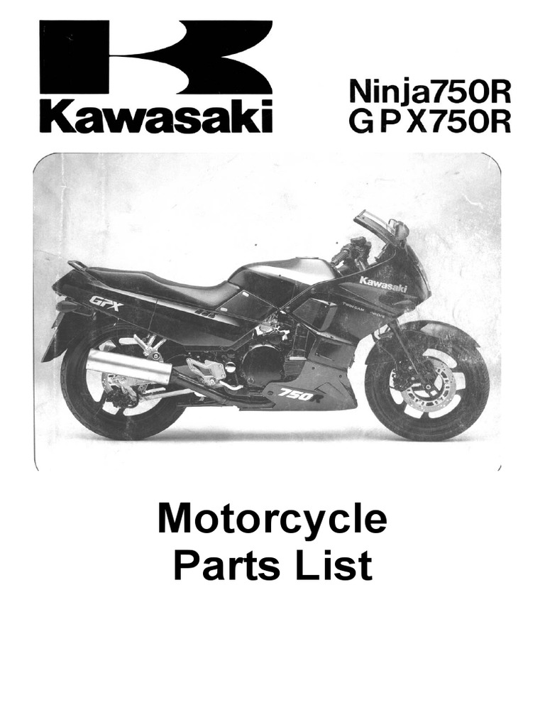 Kawasaki GPX 750 Parts List | PDF | Carburetor | Screw