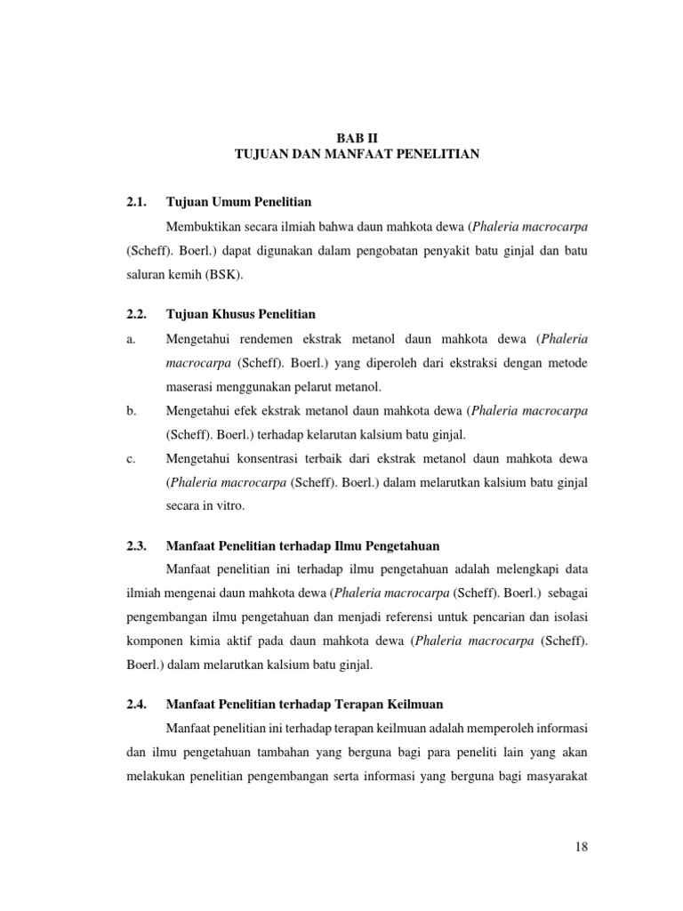 Tujuan Dan Manfaat Penelitian Pdf Pdf