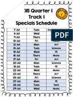 2015 Q1 Specials Schedule