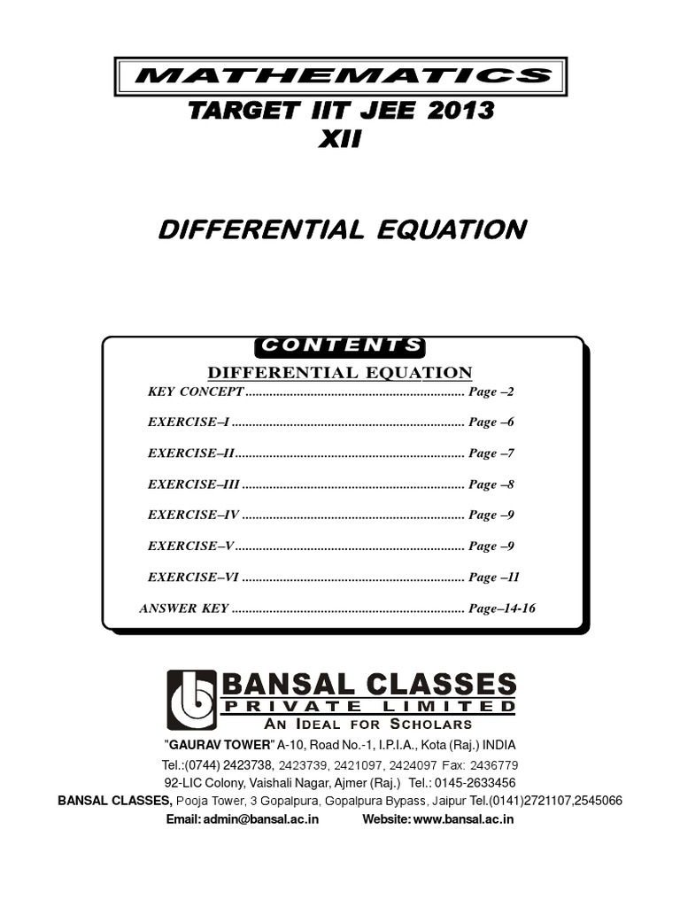 Solving Exact Differential Equations | PDF | Tangent | Equations