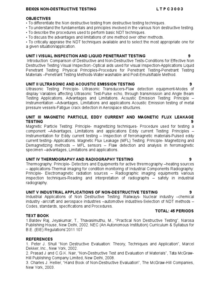 And Applications Techniques Theory Nondestructive Evaluation - 