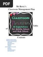 Ms Berry's Classroom Management Plan