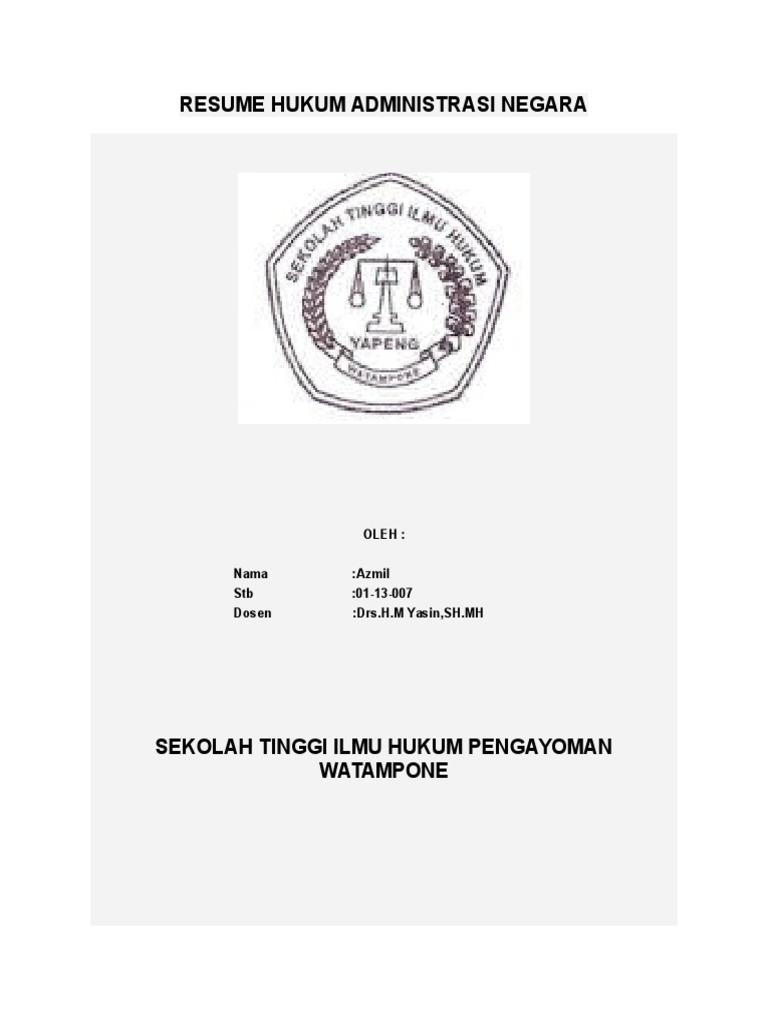 Resume Hukum Administrasi Negara