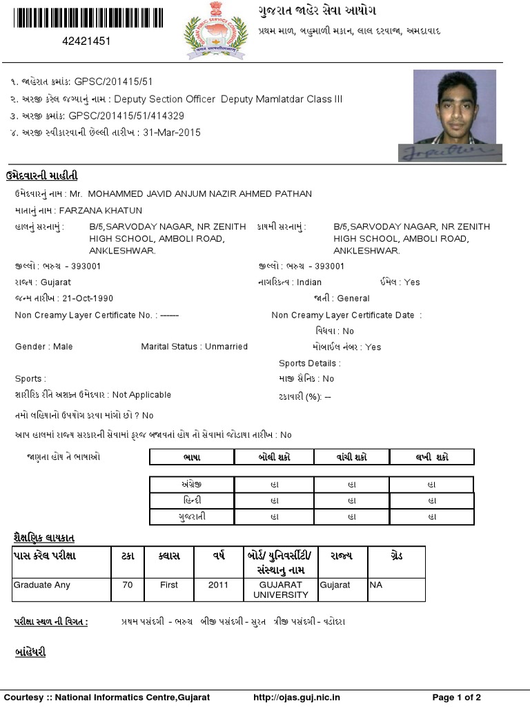 Javid Pathan Mamlatdar Application PDF