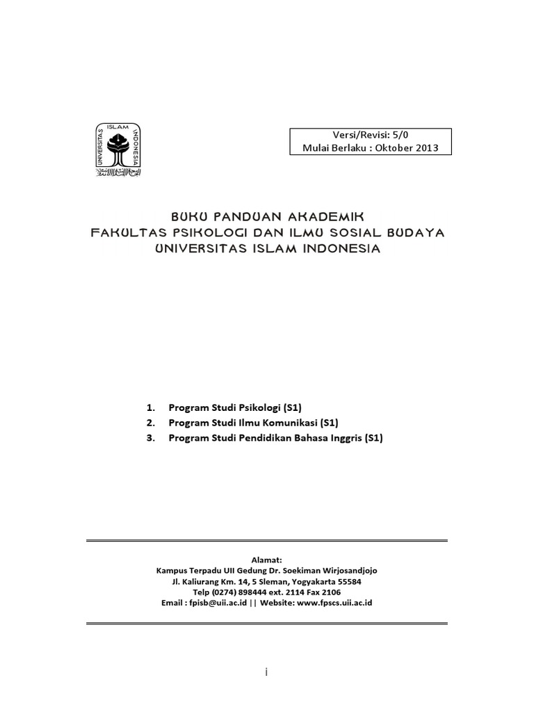 Buku Panduan Akademik Fpsb 2013 Pdf