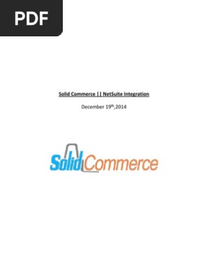 Solid Commerce NetSuite Integration
